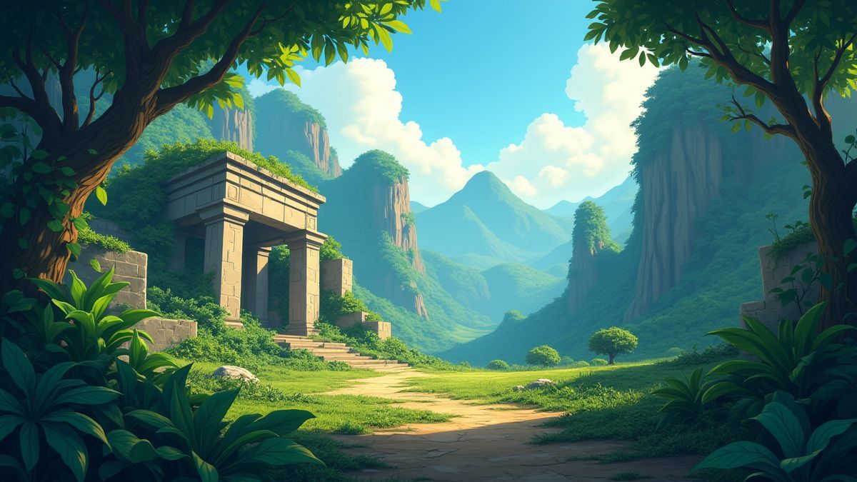 Ruines anciennes dans la jungle