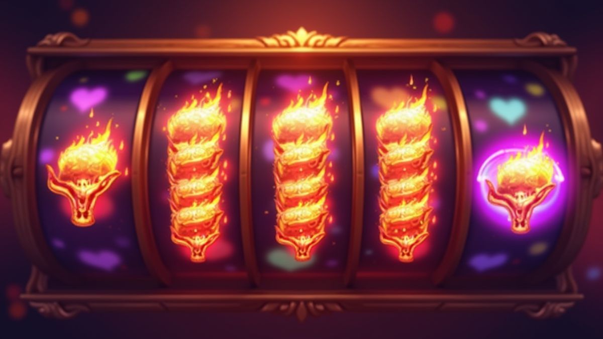 Stacked wild symbols glowing on the slot reels.