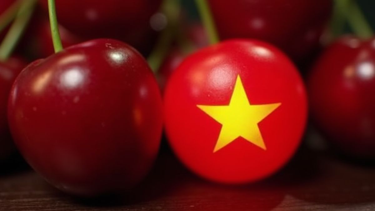 Cerezas y estrella dorada bajo luces de casino.