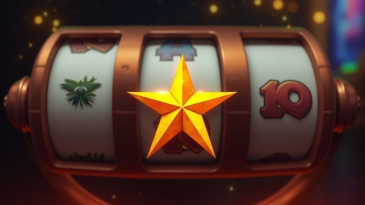 Carretes girando con una estrella dorada destacada.