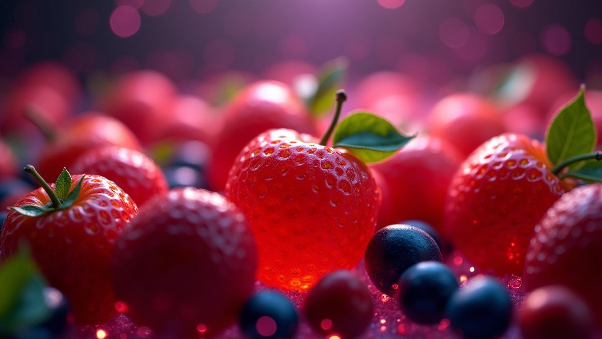 Vibrante vruchten die stralen onder casinolichten.