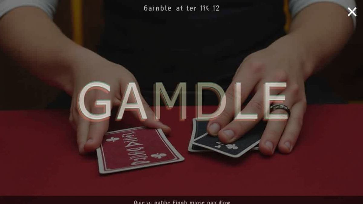 Jugador sosteniendo cartas rojas y negras para la función Gamble.