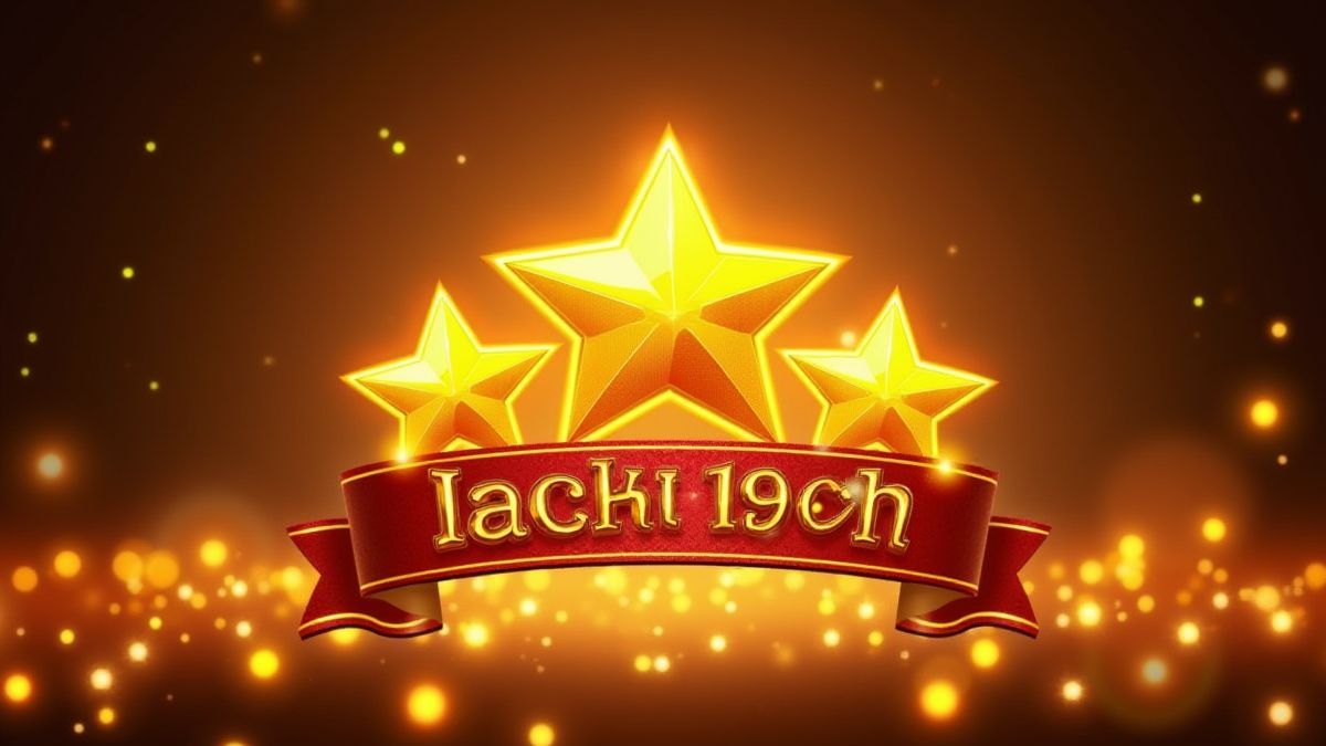 Estrelas douradas brilhantes com um cartel de jackpot.