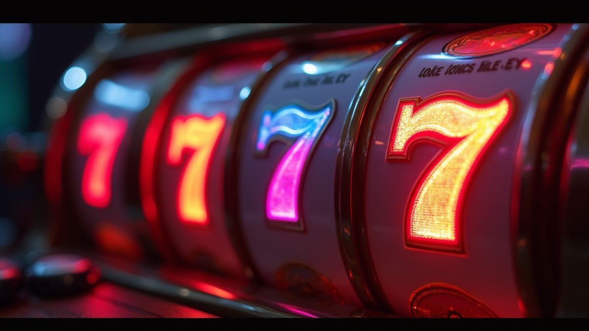 Un carrete de slot girando con símbolos de joker brillantes.