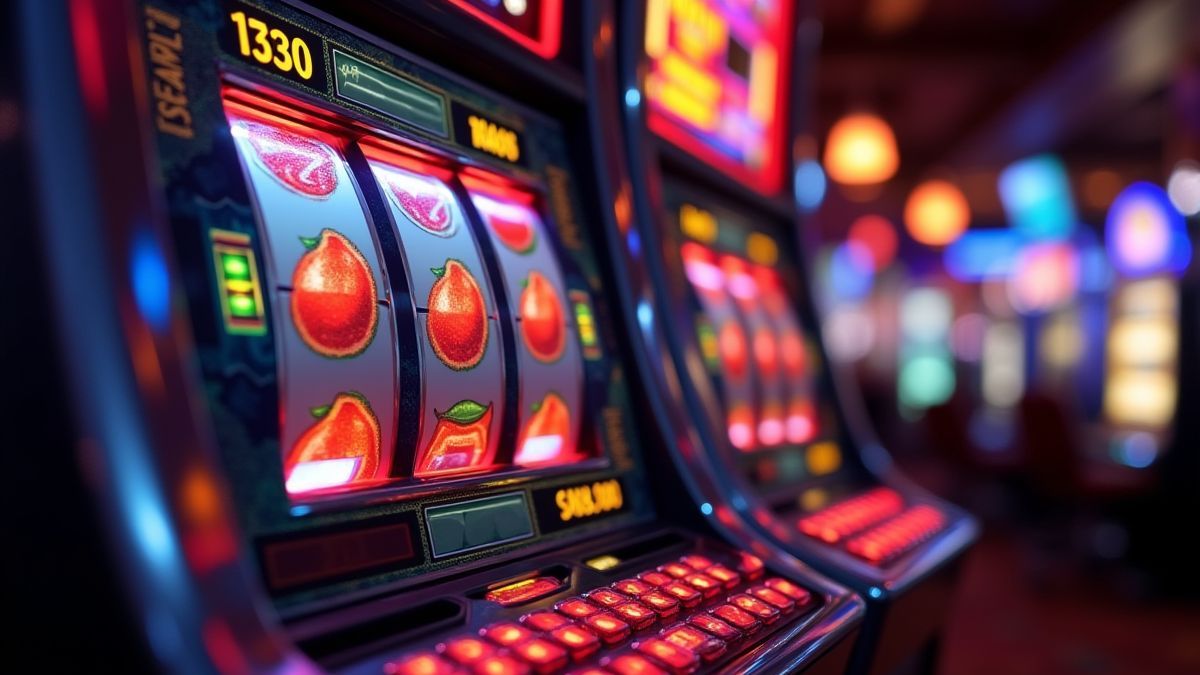 Digital slot machine with spinning reels