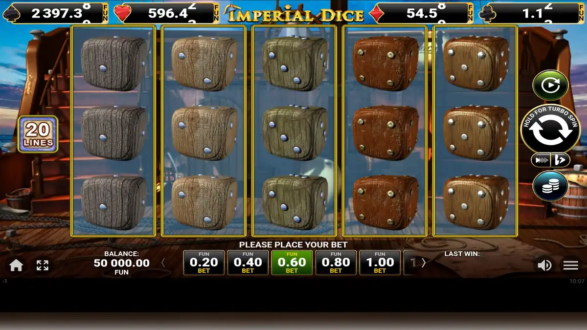Imperial Dice base game screen
