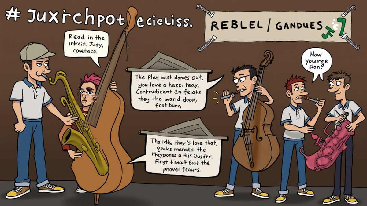 Músicos de jazz tocando seus instrumentos.