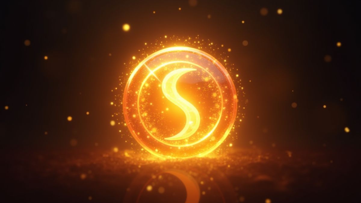 Een stralend scatter-symbool omringd door gouden vonkjes in een mystieke omgeving.
