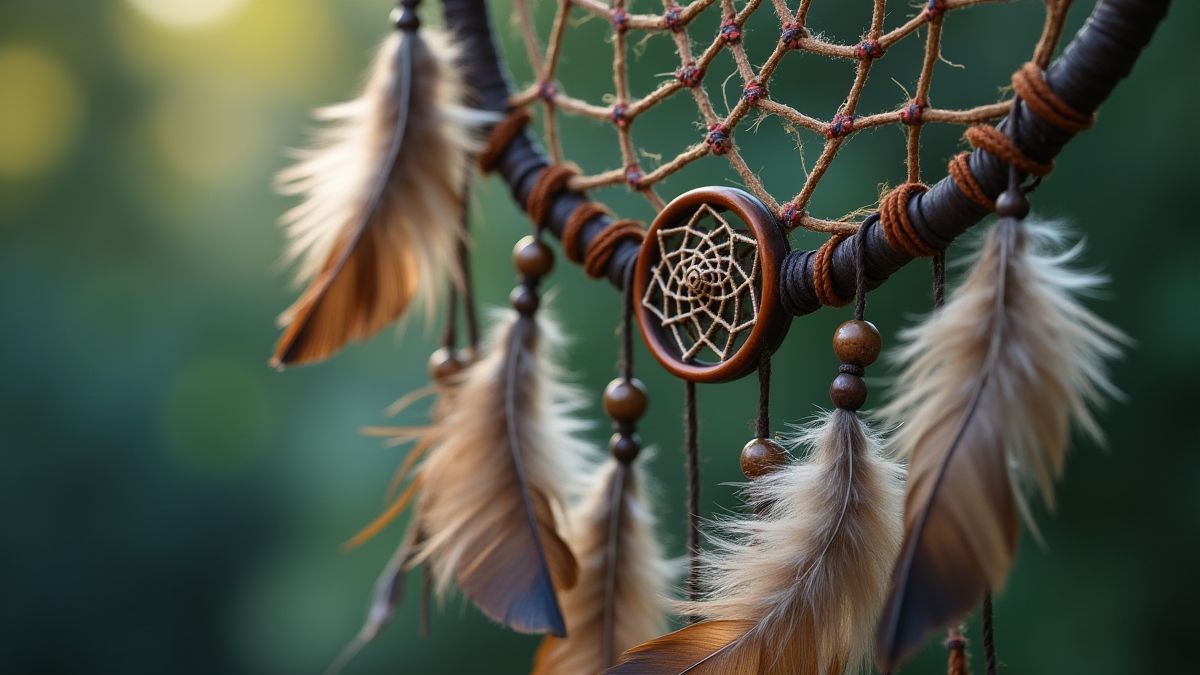 Imagem de atrapasueños com detalhes tradicionais