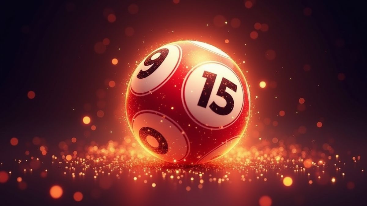 Bola de keno brillante con un número ganador.