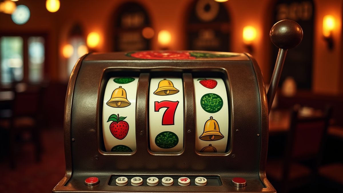 Gokkast met klassieke symbolen in een retro omgeving