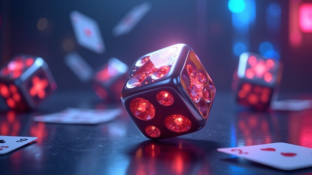 Máquina tragaperras Dice animada con un tema de jackpot de diamantes resplandeciente