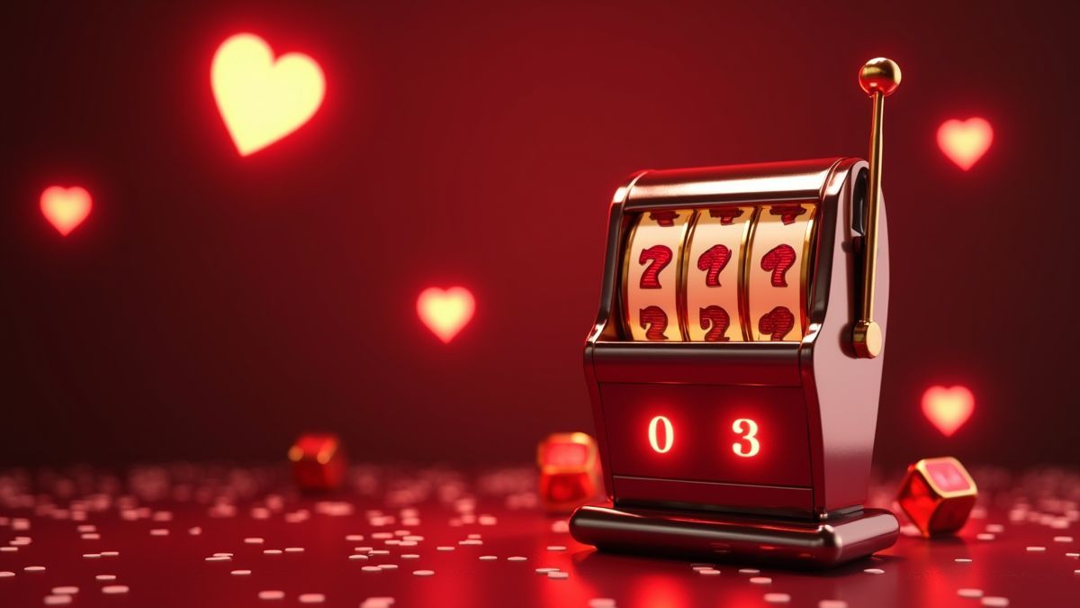 Máquina animada de Amusnet Dice con cartas del jackpot Heart iluminadas