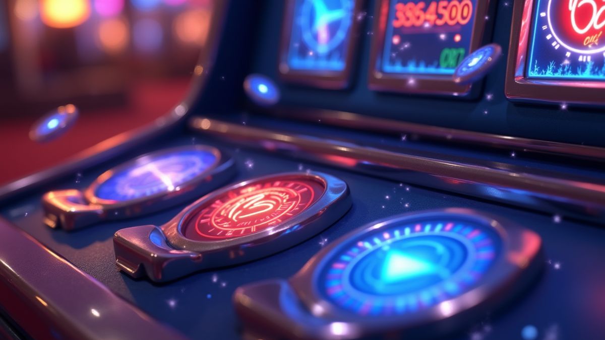 Crystal-themed Hi-Lo casino machine with glowing jackpot effects
