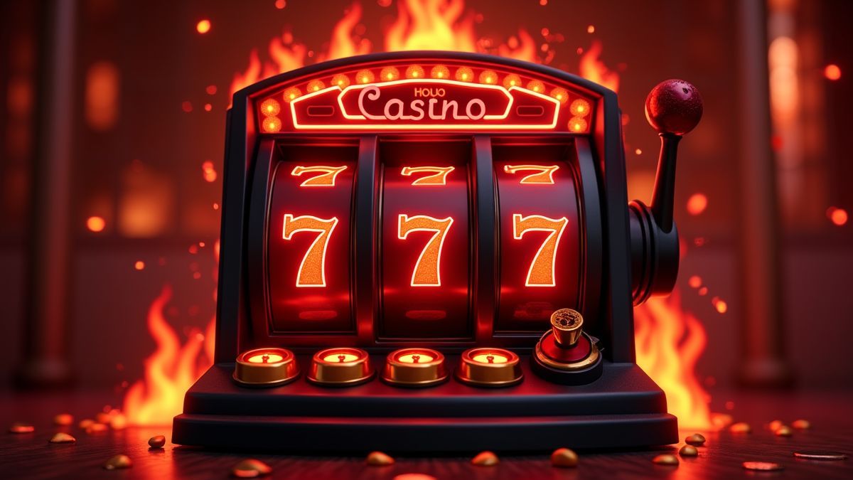 Animated Devilish-themed slot machine with a small glowing jackpot meter