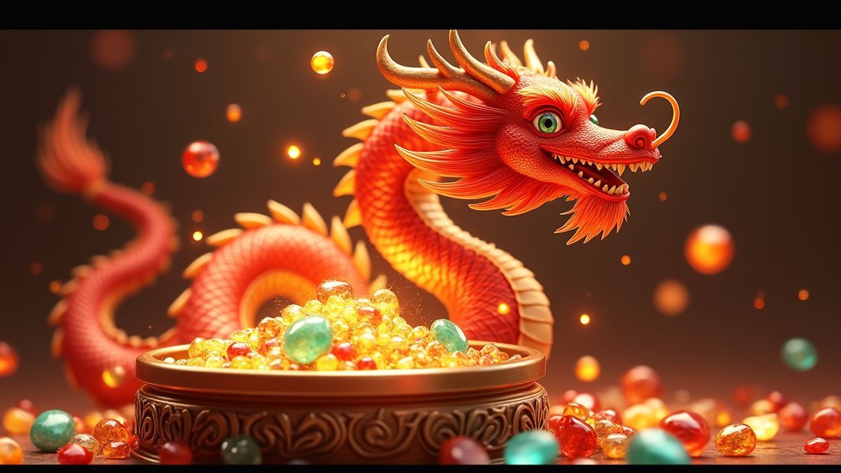 Animierter Dragon-Fury-Slotautomat mit leuchtendem Bronze-Jackpot-Thema