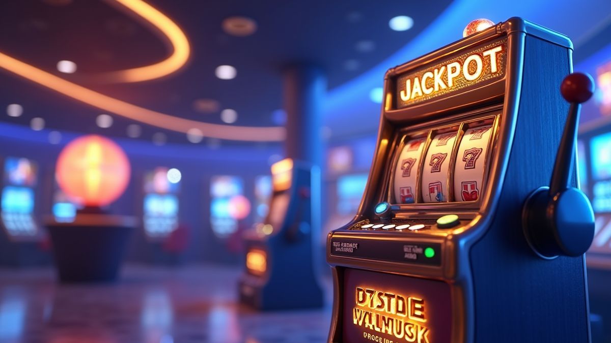 Máquina tragaperras progresiva Dream Drop con cristales cayendo y una esfera de jackpot brillante