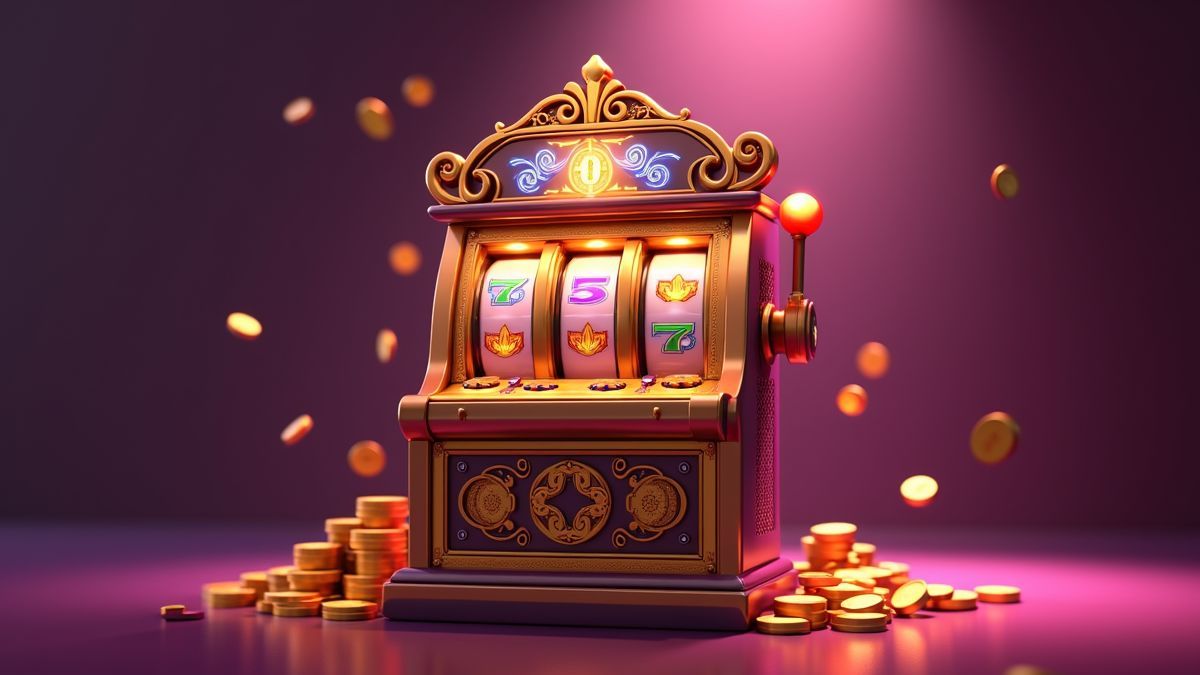 Animierter, von Fakir inspirierter Spielautomaten mit kleinem leuchtendem Jackpot-Zähler