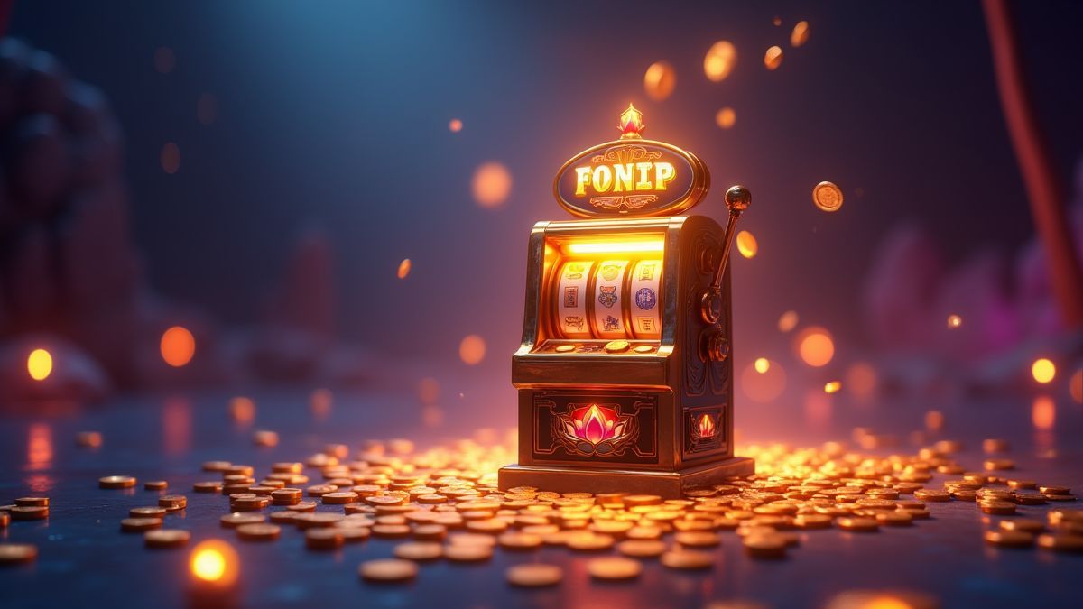 Spielautomat im Pixar-Stil mit leuchtender progressiver Jackpot-Atmosphäre