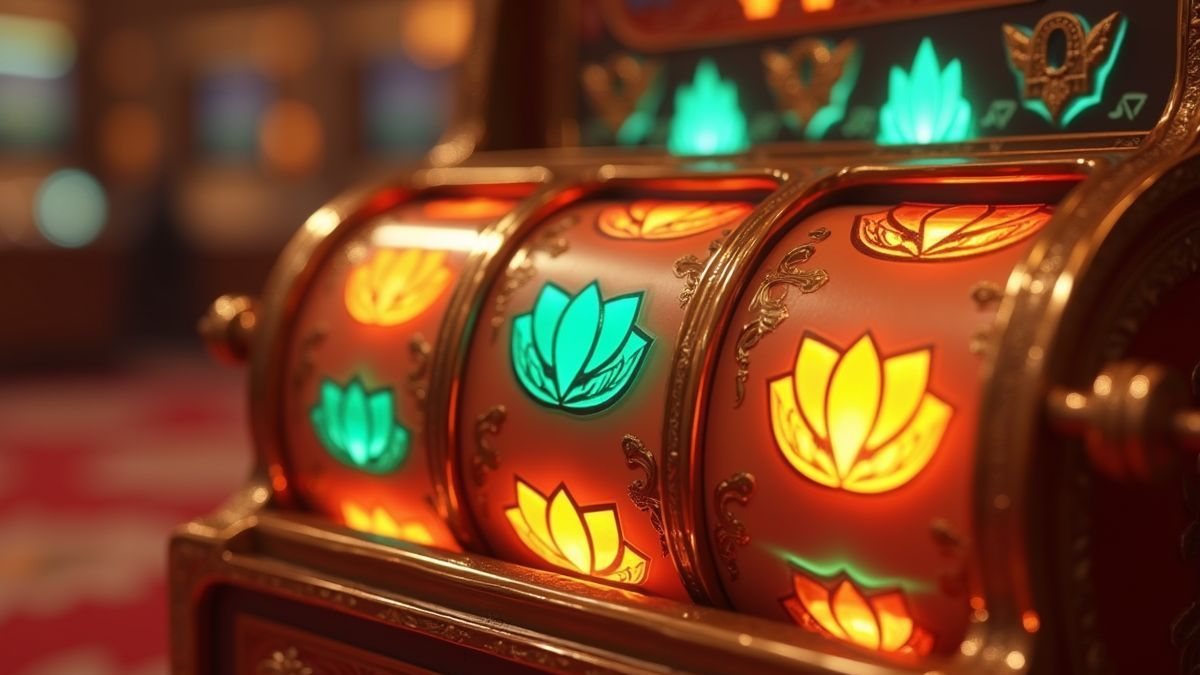 Animierter, von Fakir inspirierter Spielautomaten mit leuchtender progressiver Jackpot-Anzeige