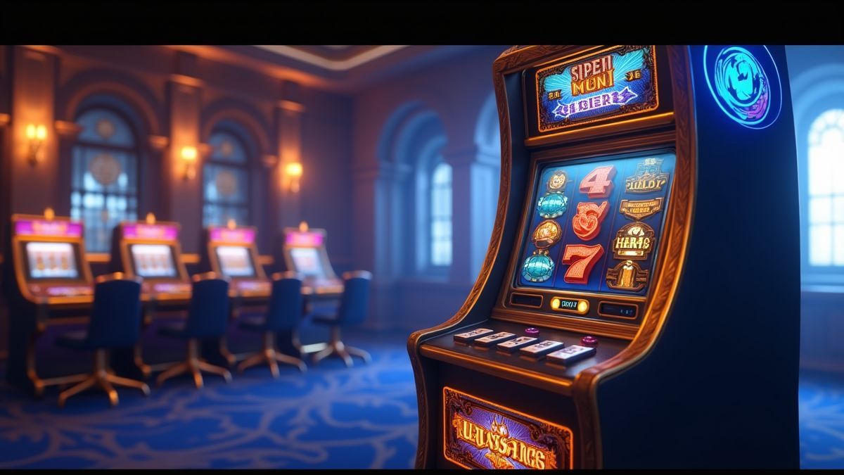 Geanimeerde Five Raiders-slot naast een gloeiend display met een progressieve jackpot