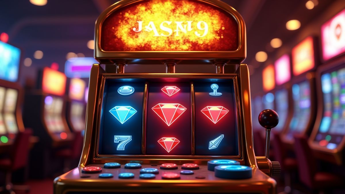 Geanimeerde Five Raiders-slotmachine met een gloeiende progressieve jackpotsfeer