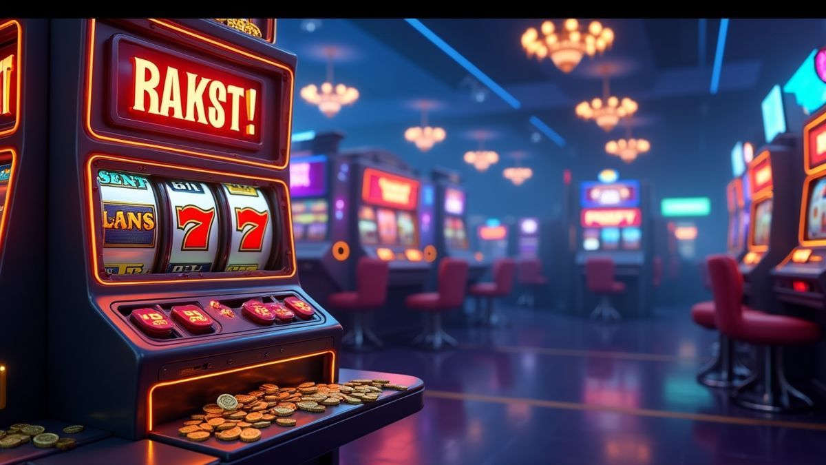 Geanimeerde speelautomaat met overvalthema en een gloeiende progressieve jackpot