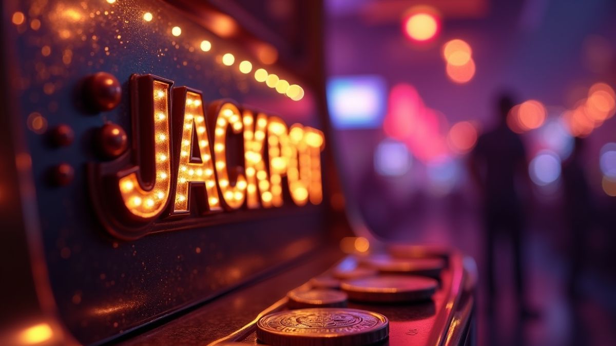 Slot com tema de jackpot Bronze num ambiente de discoteca roxo