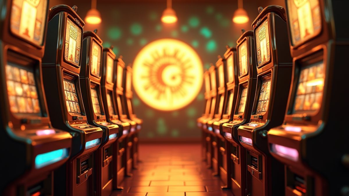 Geanimeerde close-up van Mega Moolah-gokkasten en een gloeiende progressieve meter