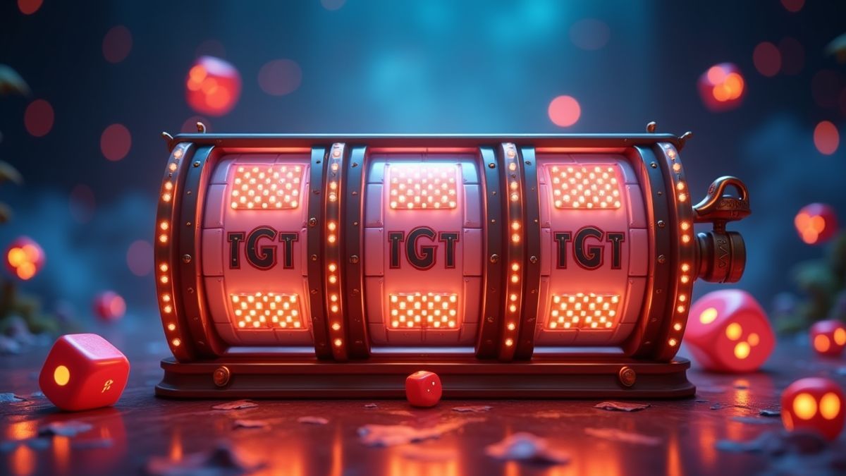 Animated Mega Spinner Dice machine with three glowing bonus wheels
