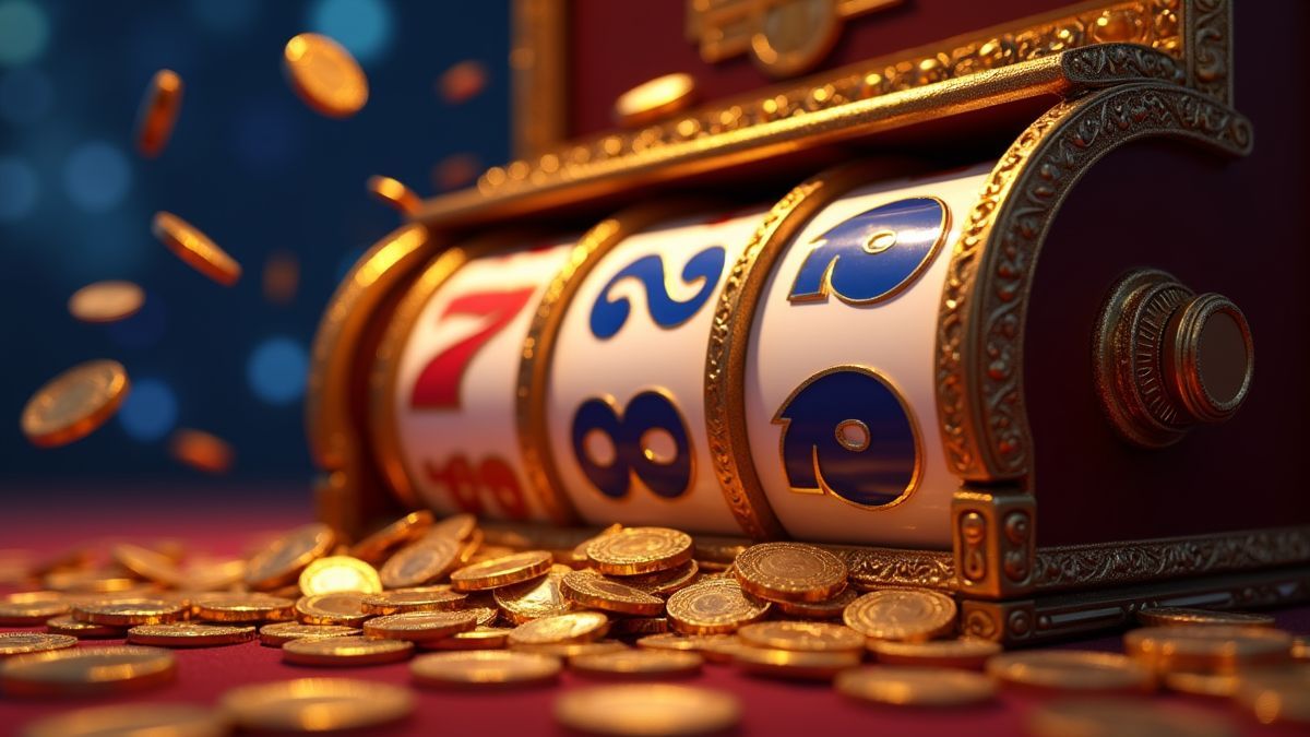 Pixar-style dice slot cabinet with illuminated bonus wheels