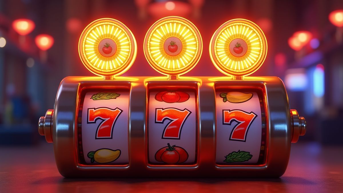Animated Mega Spinner Slot machine with glowing bonus wheels
