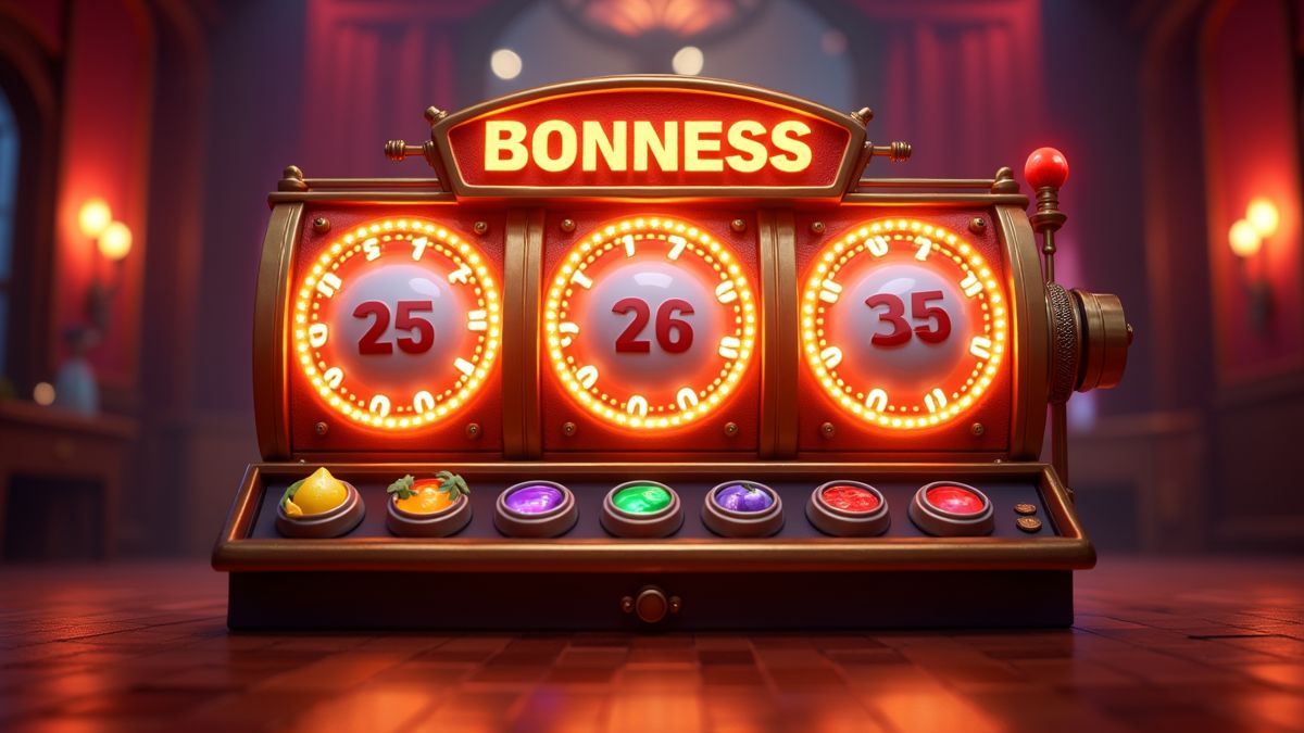 Animated Mega Spinner Slot machine with glowing bonus wheels