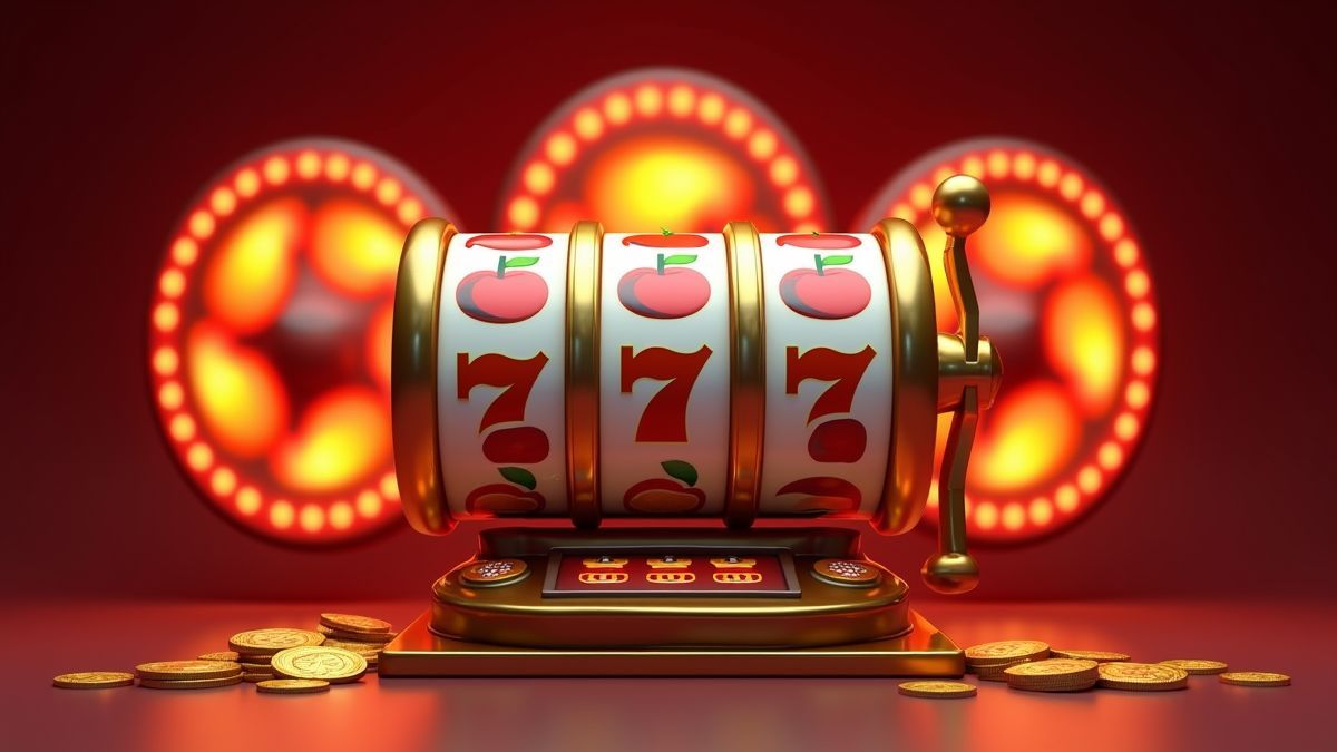 Animated Mega Spinner Slot machine with glowing bonus wheels