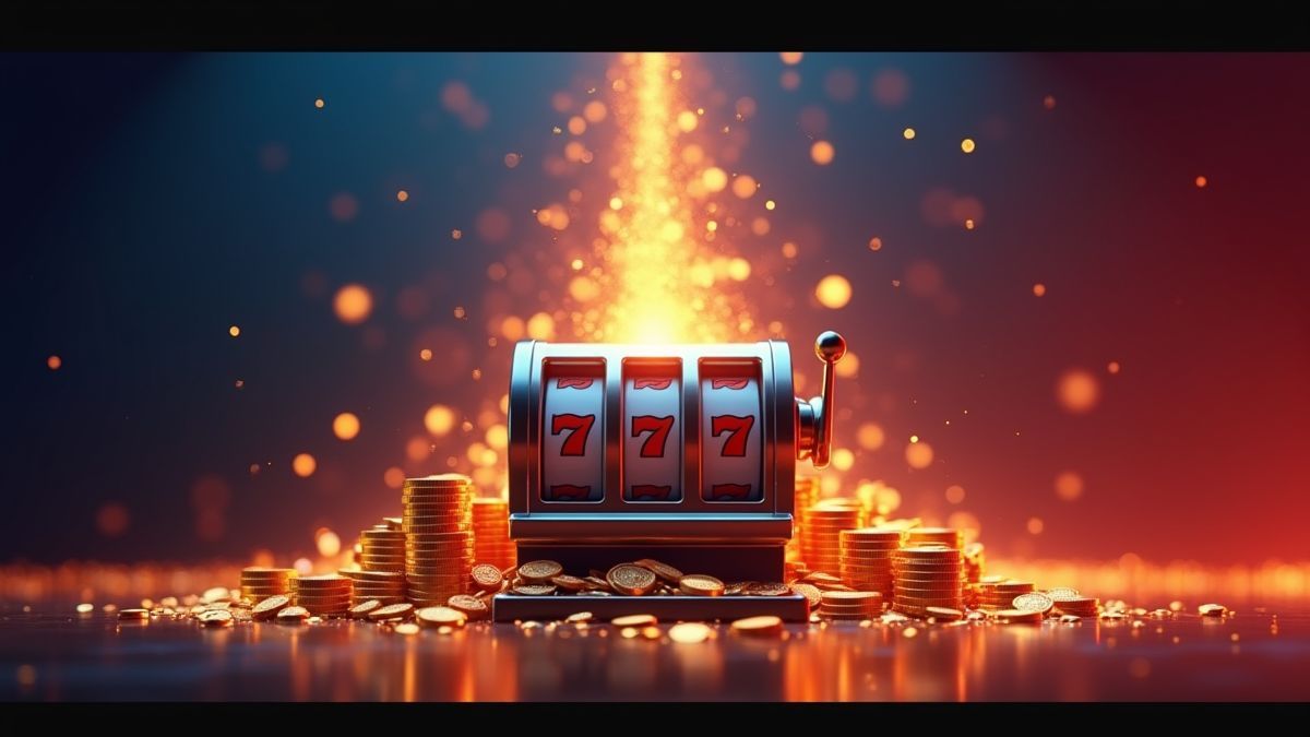 Animated slot machine with progressive jackpot glow