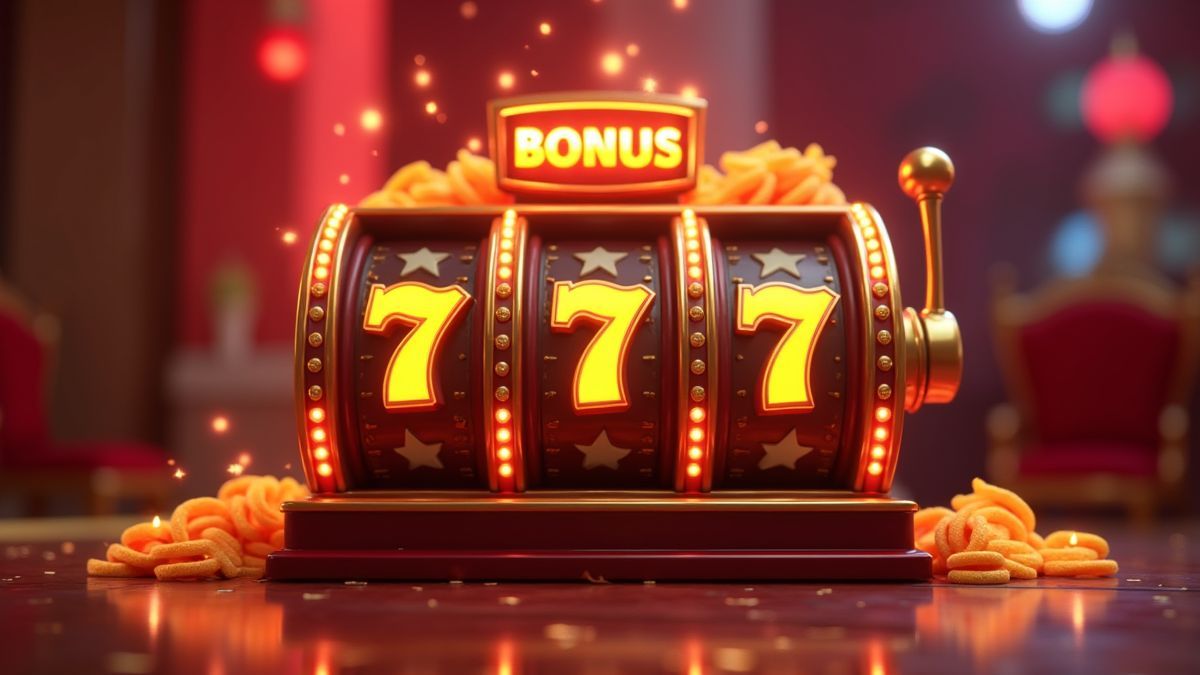Animated Mega Spinner-style slot machine with glowing bonus wheels