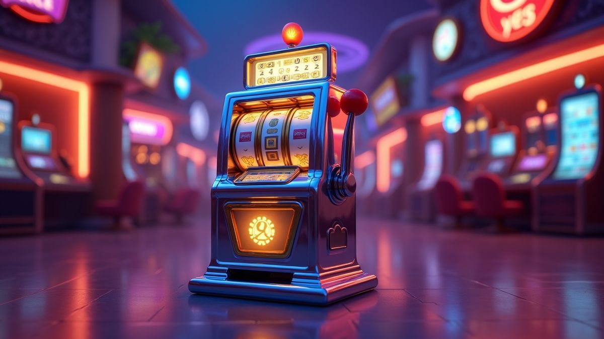 Animated Mirror Jackpot slot machine with glowing reflective reels