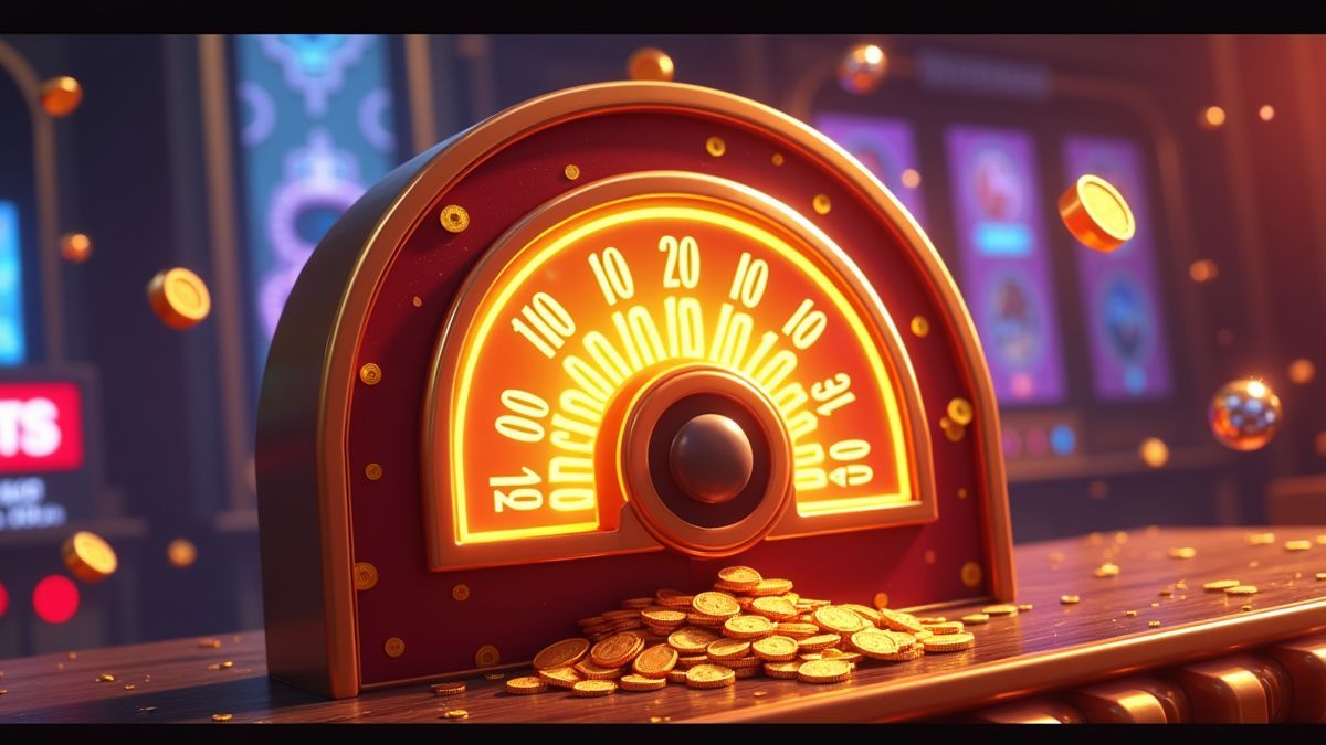 Animated Rapid Rush jackpot machine with dice symbols and bonus boxes