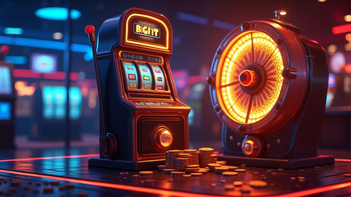Animated Rapid Rush progressive jackpot machine with dice and glowing wheel