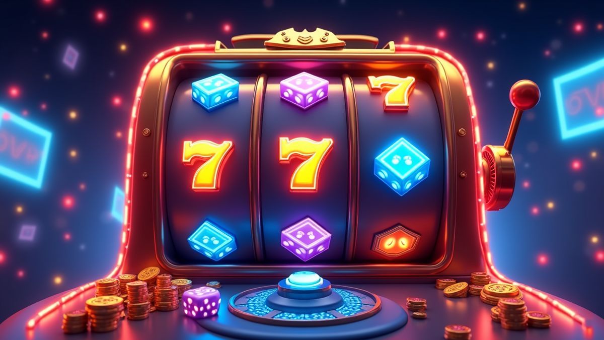 Animated Rapid Rush style slot machine with four glowing grids and a bonus wheel