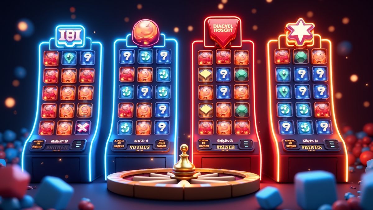 Animated Rapid Rush dice slot with four glowing grids and jackpot effects