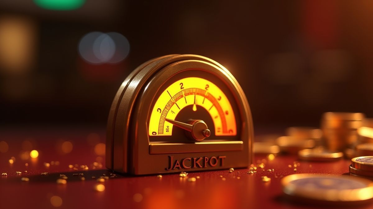 Máquina tragamonedas animada que muestra el reinicio de un pequeño jackpot de bronce