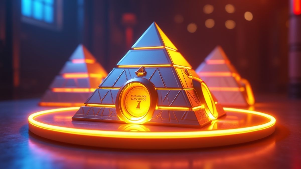 Máquina tragaperras animada con temática piramidal de Take It Or Not y luces de jackpot brillantes