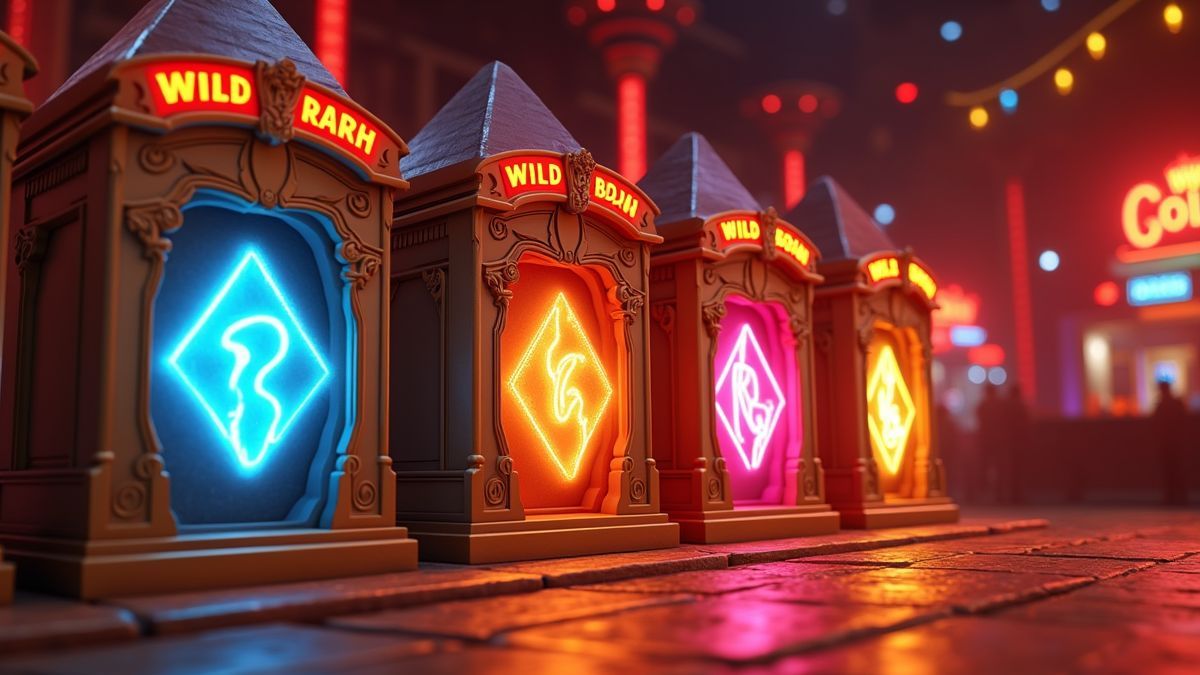 Escena animada del bonus piramidal con temas de Wild, multiplicador y Mystery Jackpot