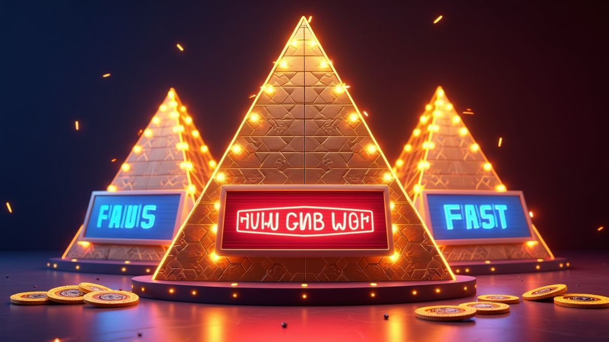 Tragamonedas animada de Take It Or Not con temática de pirámides y efectos de jackpot brillantes