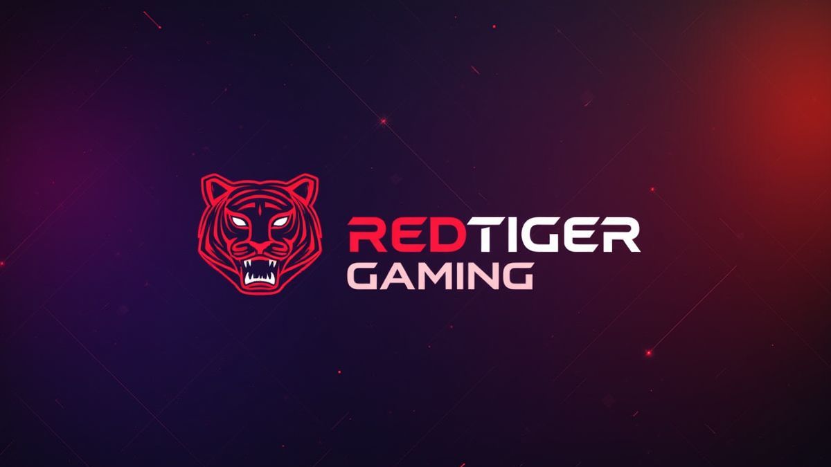 Fondo creativo con el logo de Red Tiger Gaming.