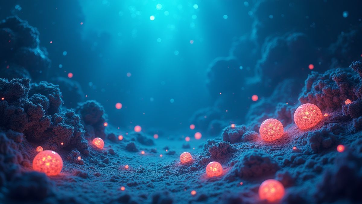 Vibrant underwater world with glowing pearls and mysterious creatures.
