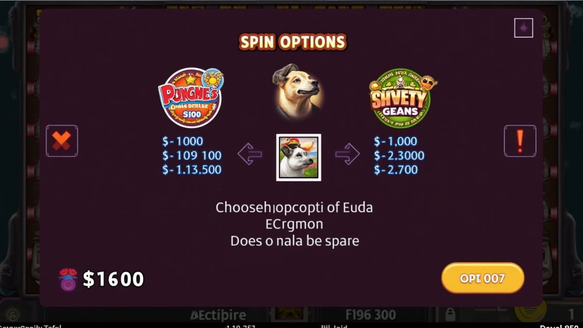 Player choosing spin options on a slot machine