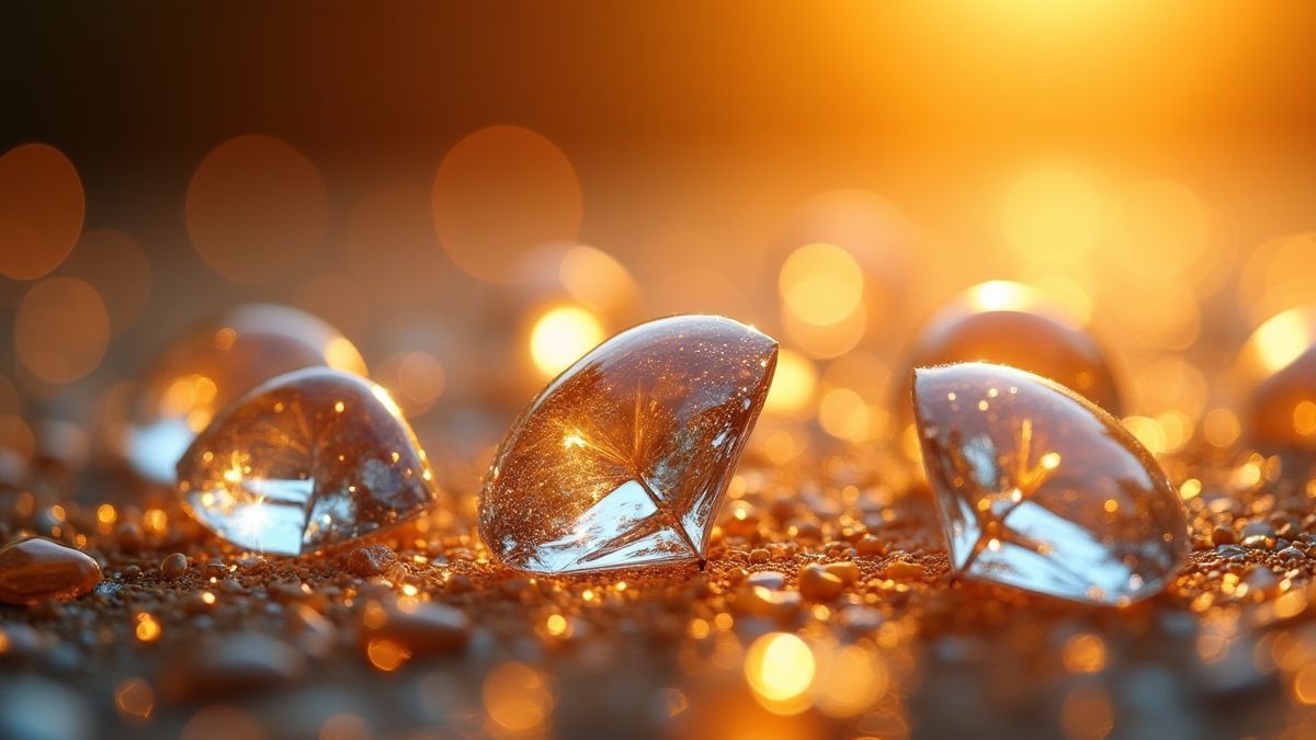Brilliant diamonds with a golden background.