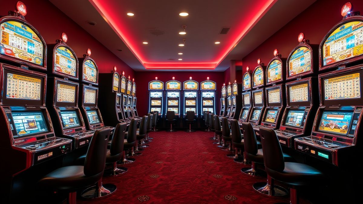 A retro casino with classic machines.